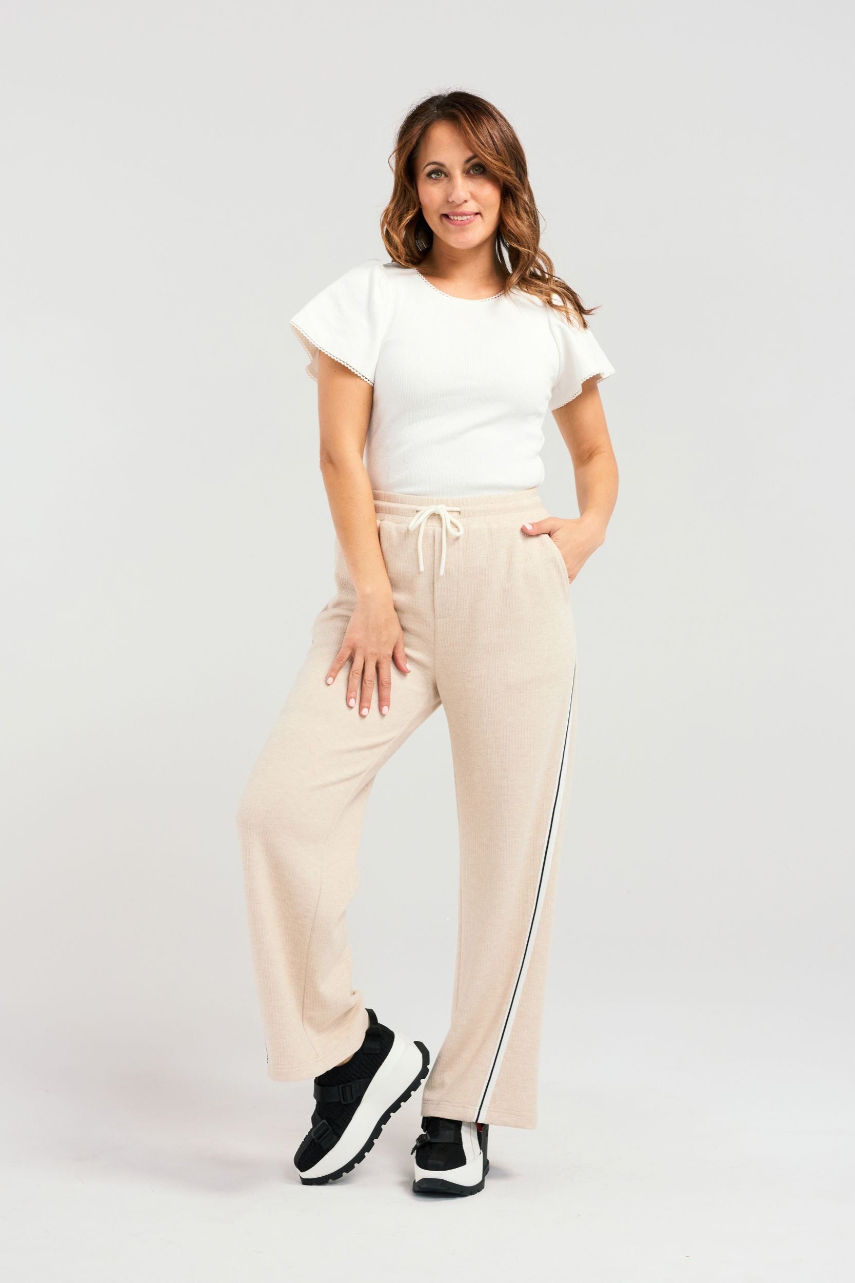 ZAFINA ADELAIDE PANT - CREAM - THE VOGUE STORE
