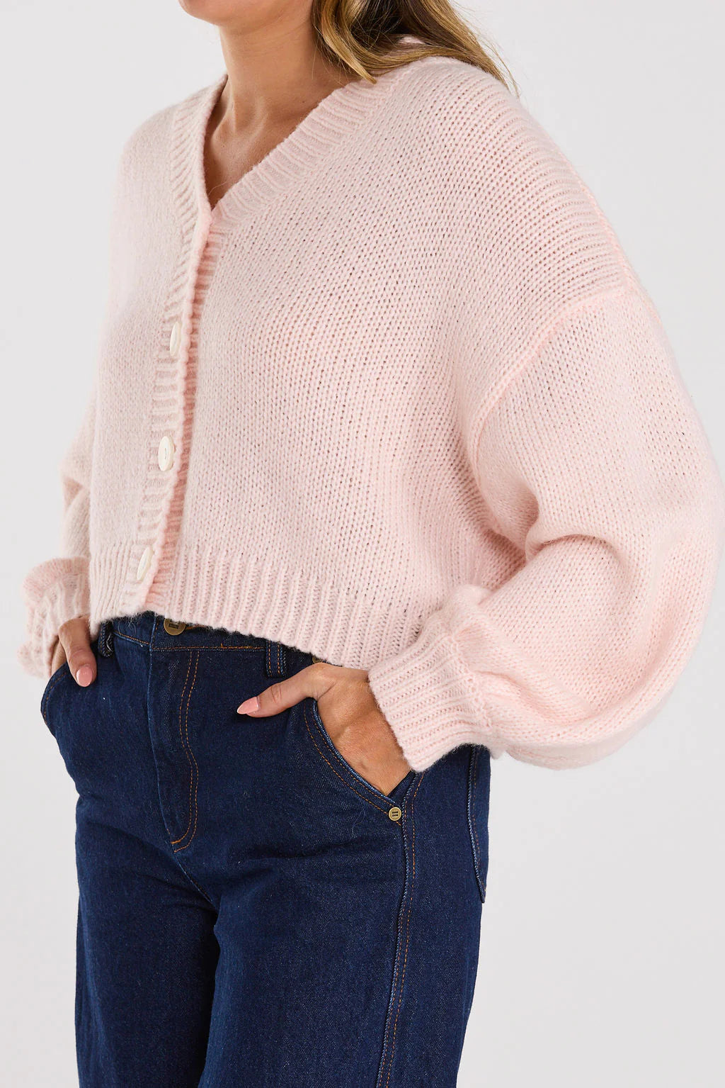 THING THING HUDDLE CARDIGAN - MILKSHAKE - THE VOGUE STORE
