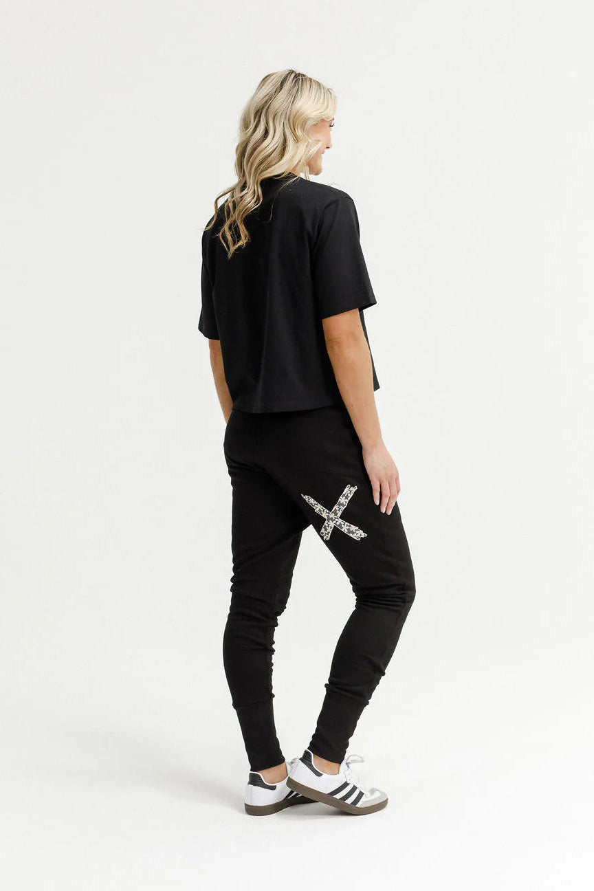 HOMELEE WINTER APARTMENT PANTS - BLACK GRAPHITE DAISY X - THE VOGUE STORE