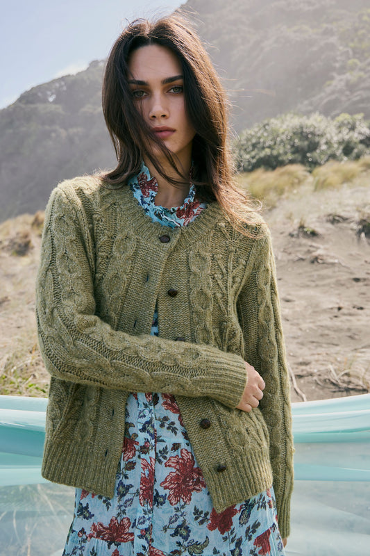 LANIA MAXWELL CARDI - WASABI - THE VOGUE STORE
