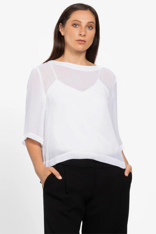 REPERTOIRE BREEZE TOP - WHITE - THE VOGUE STORE