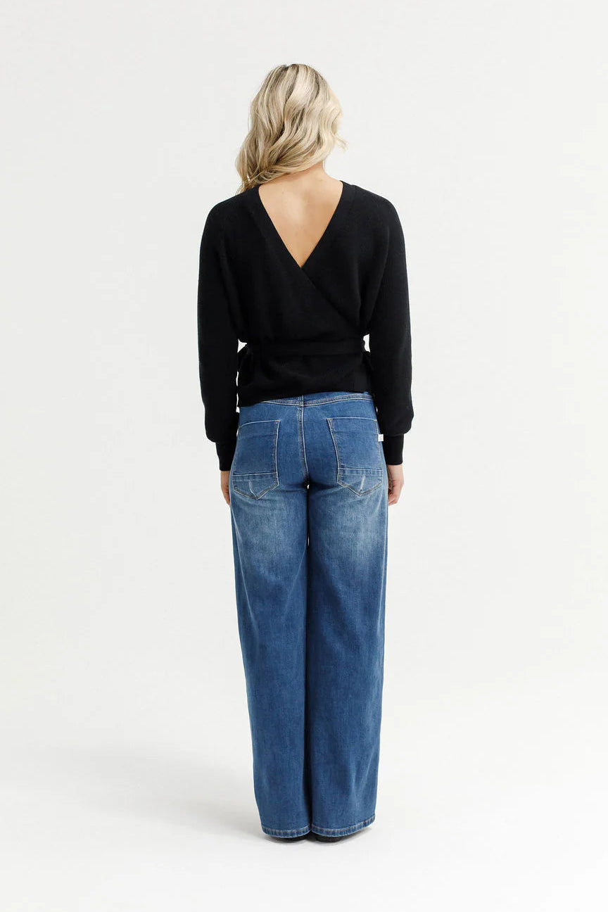 HOMELEE LIZZIE CARDI - BLACK - THE VOGUE STORE