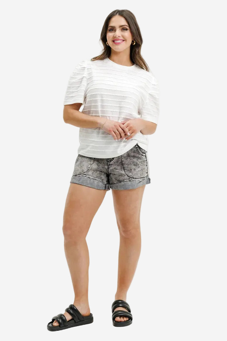HOMELEE ROSE TEE - VANILLA - THE VOGUE STORE