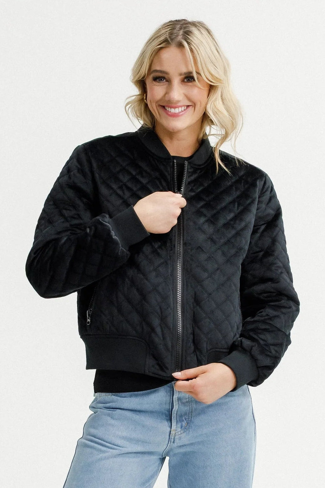 HOMELEE WYLD BOMBER - BLACK QUILT - THE VOGUE STORE