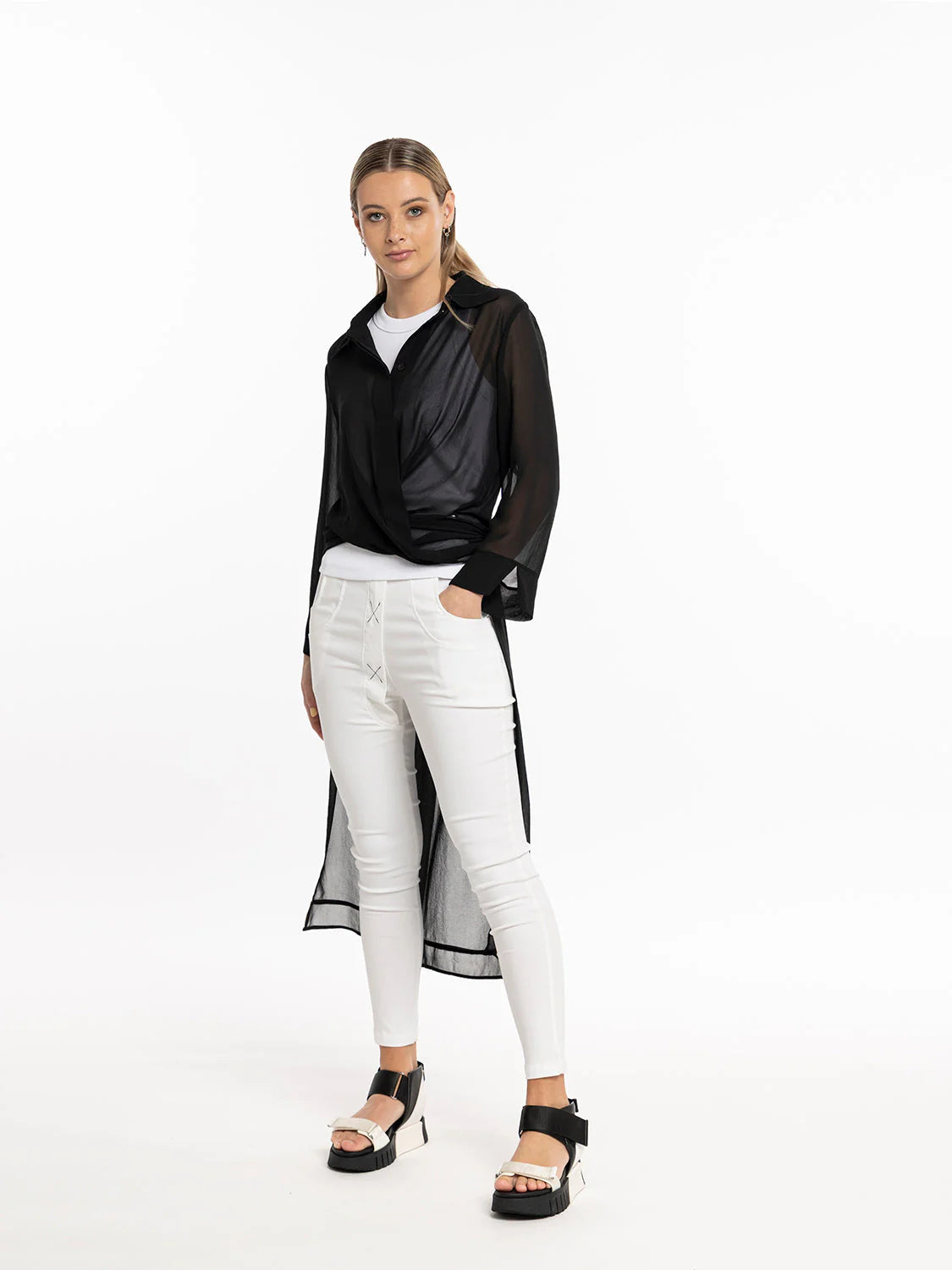STYLE XLAB DARK LIGHT SHIRT - BLACK - THE VOGUE STORE