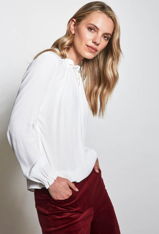 ANNE MARDELL LINDY BLOUSE - WHITE - THE VOGUE STORE