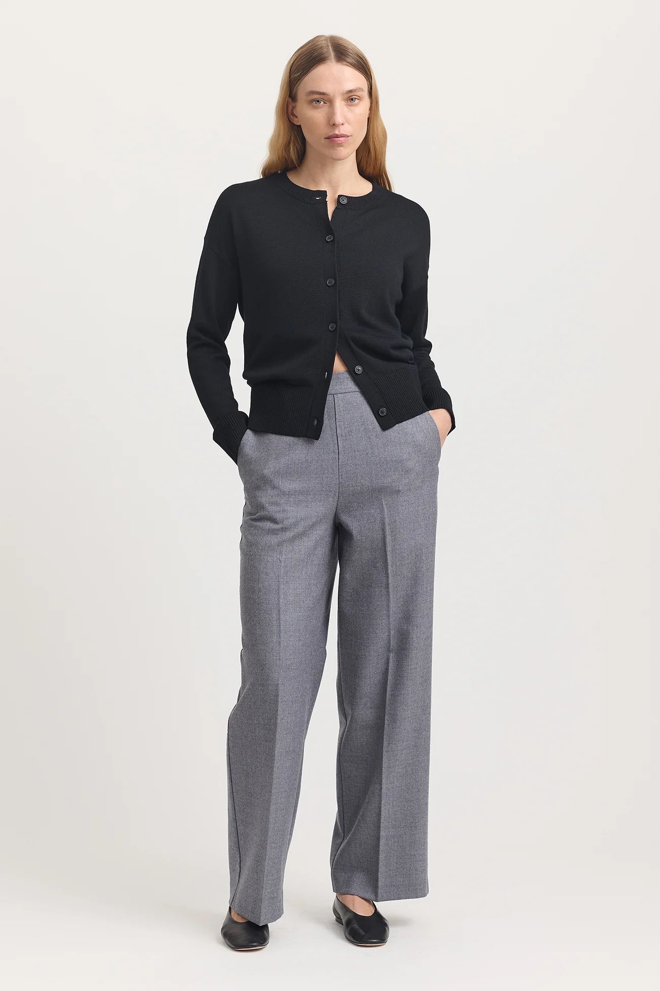 TOORALLIE FINE KNIT CARDIGAN - BLACK - THE VOGUE STORE