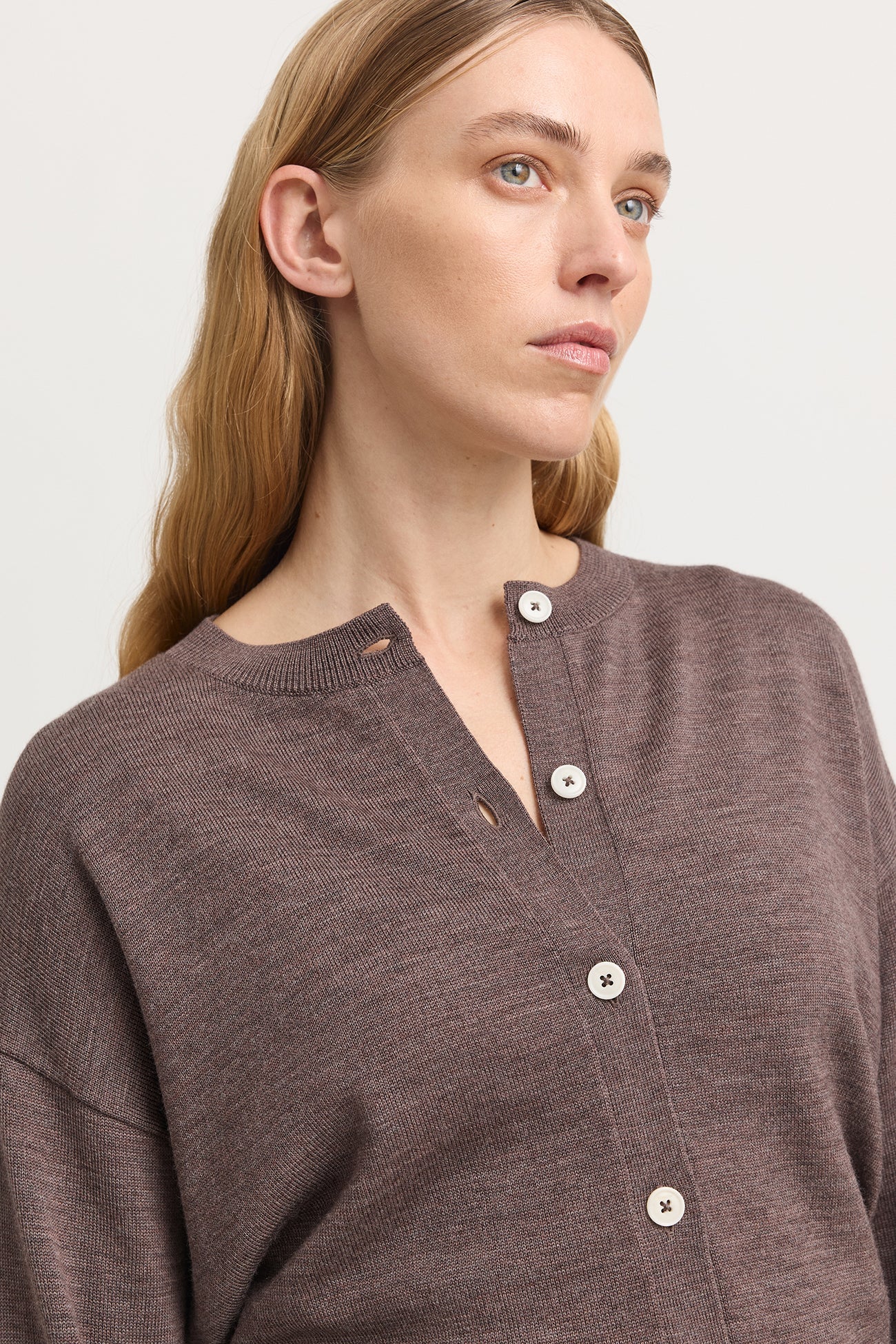 TOORALLIE FINE KNIT CARDIGAN - MOCHA - THE VOGUE STORE