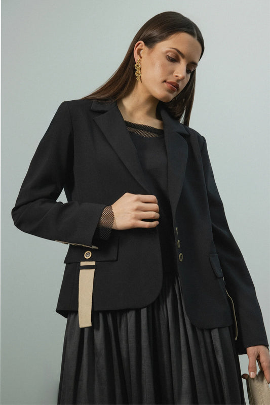 REPERTOIRE FRAZER BLASER - BLACK - THE VOGUE STORE