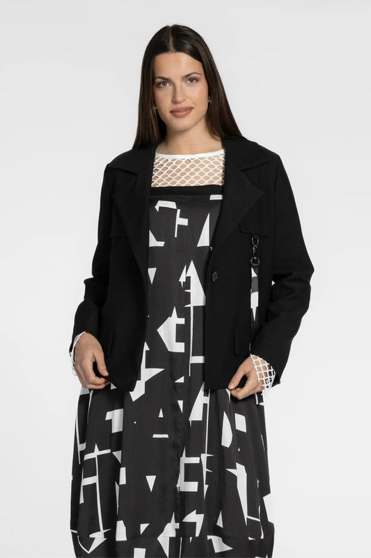 REPERTOIRE GEO JACKET - BLACK - THE VOGUE STORE