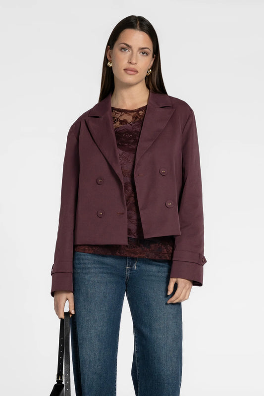 REPERTOIRE GILLIAN CROP TRENCH - BERRY - THE VOGUE STORE