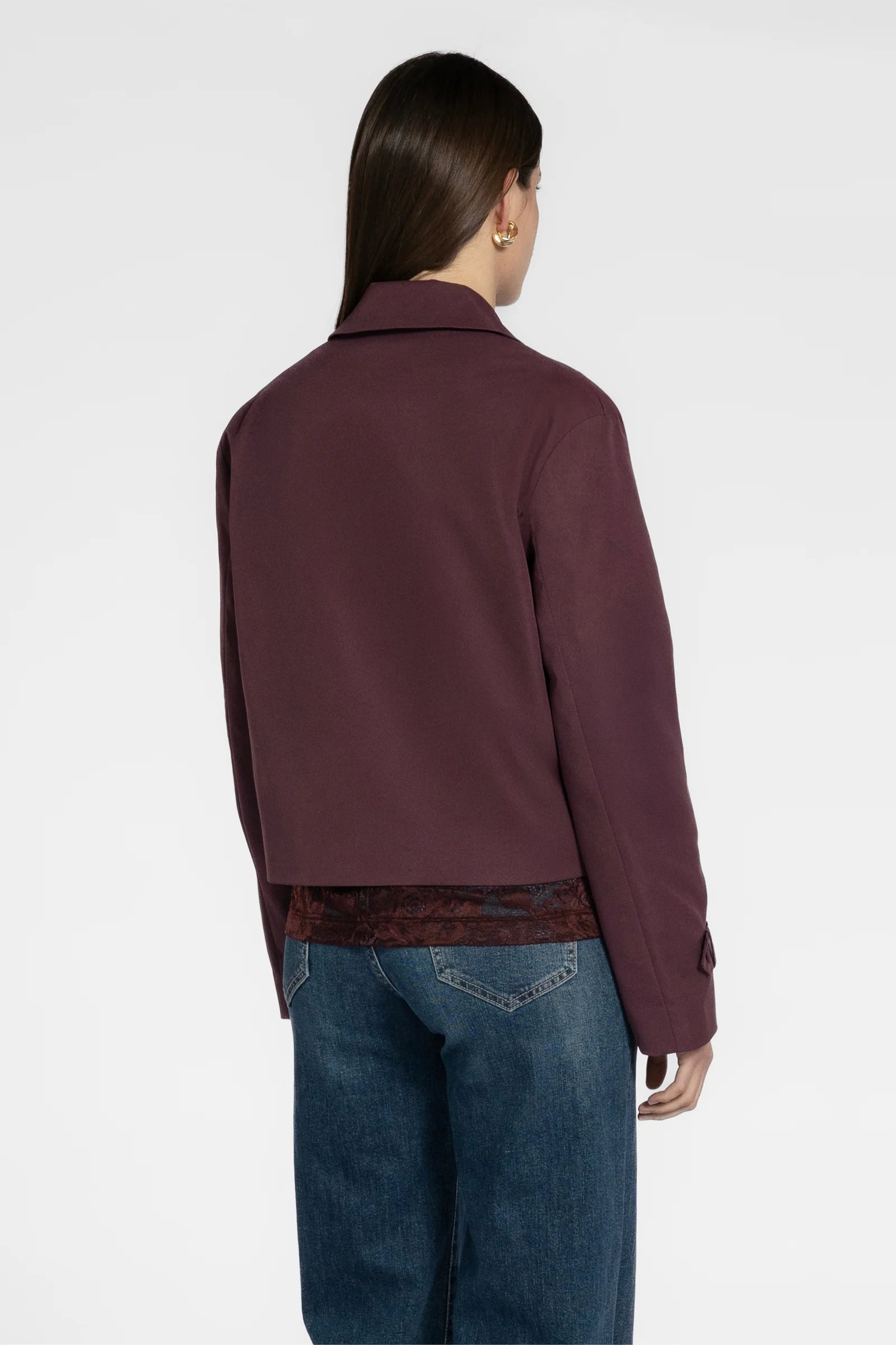 REPERTOIRE GILLIAN CROP TRENCH - BERRY - THE VOGUE STORE