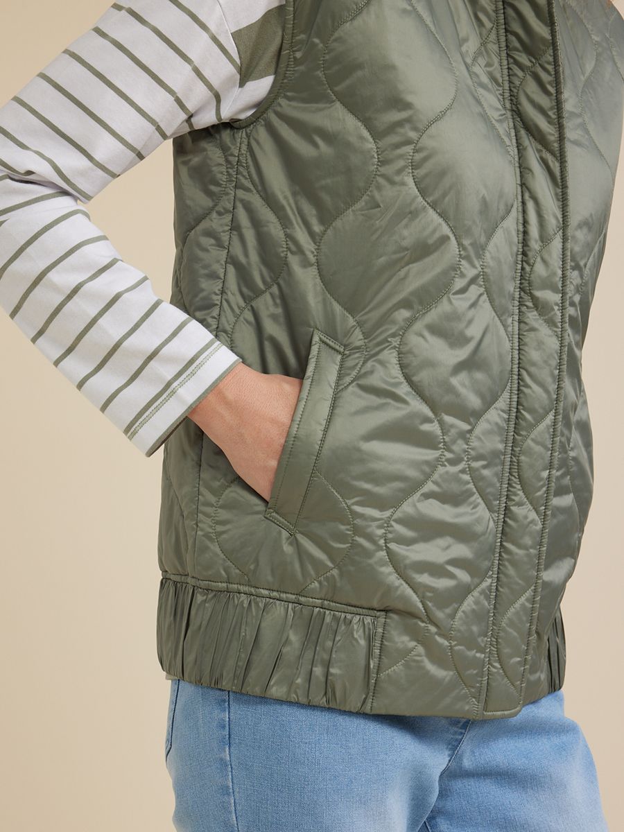 YARRA TRAIL QUILTED VEST - GREEN MIST - THE VOGUE STORE