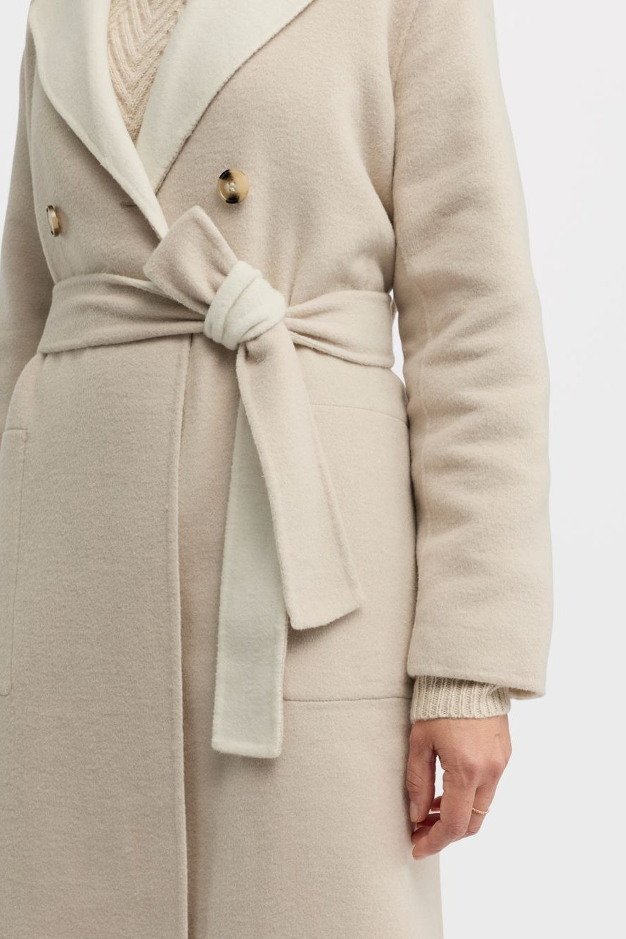 YARRA TRAIL TWAIN COAT - ALMOND/ECRU - THE VOGUE STORE