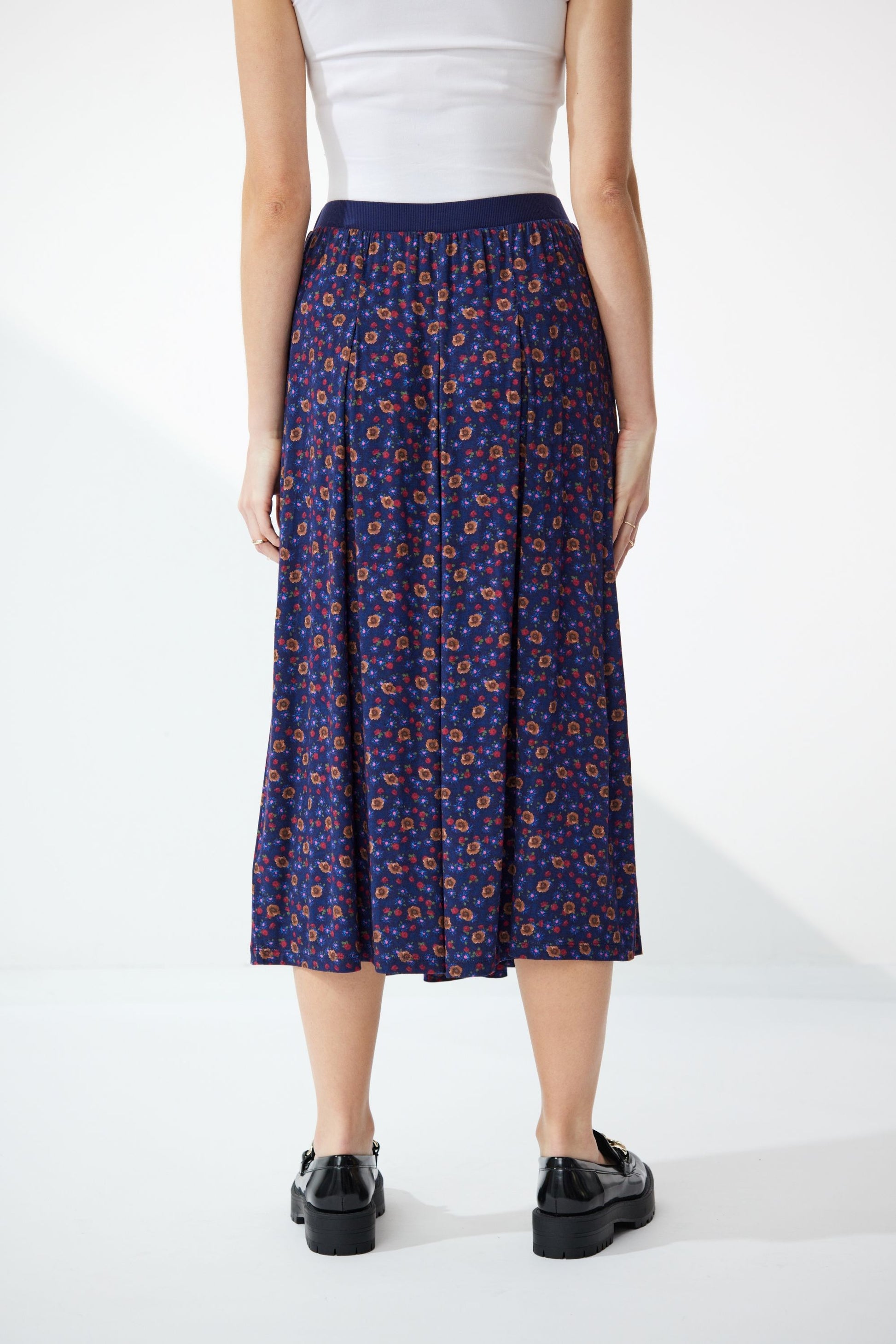 NEWPORT RORY PLEAT PETAL SKIRT - NAVY FLORAL - THE VOGUE STORE