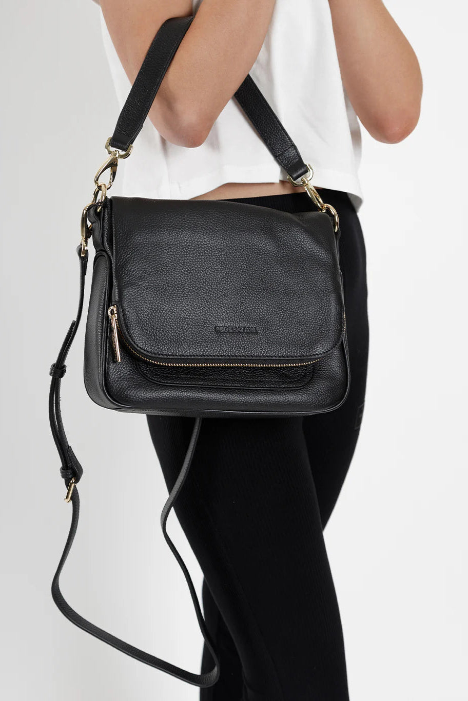 FEDERATION FOR KEEPS BAG - BLACK/GOLD - THE VOGUE STORE