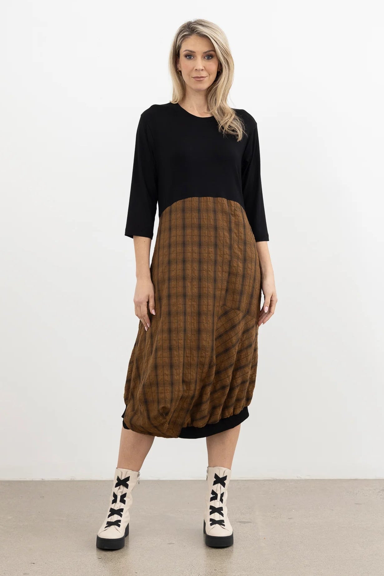 STYLE X LAB OVERCAST DRESS LINED - TAN - THE VOGUE STORE