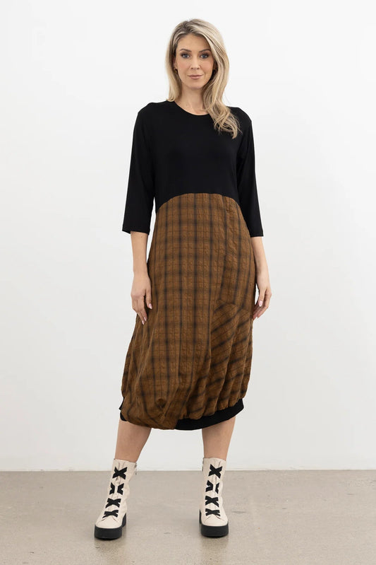 STYLE X LAB OVERCAST DRESS LINED - TAN - THE VOGUE STORE