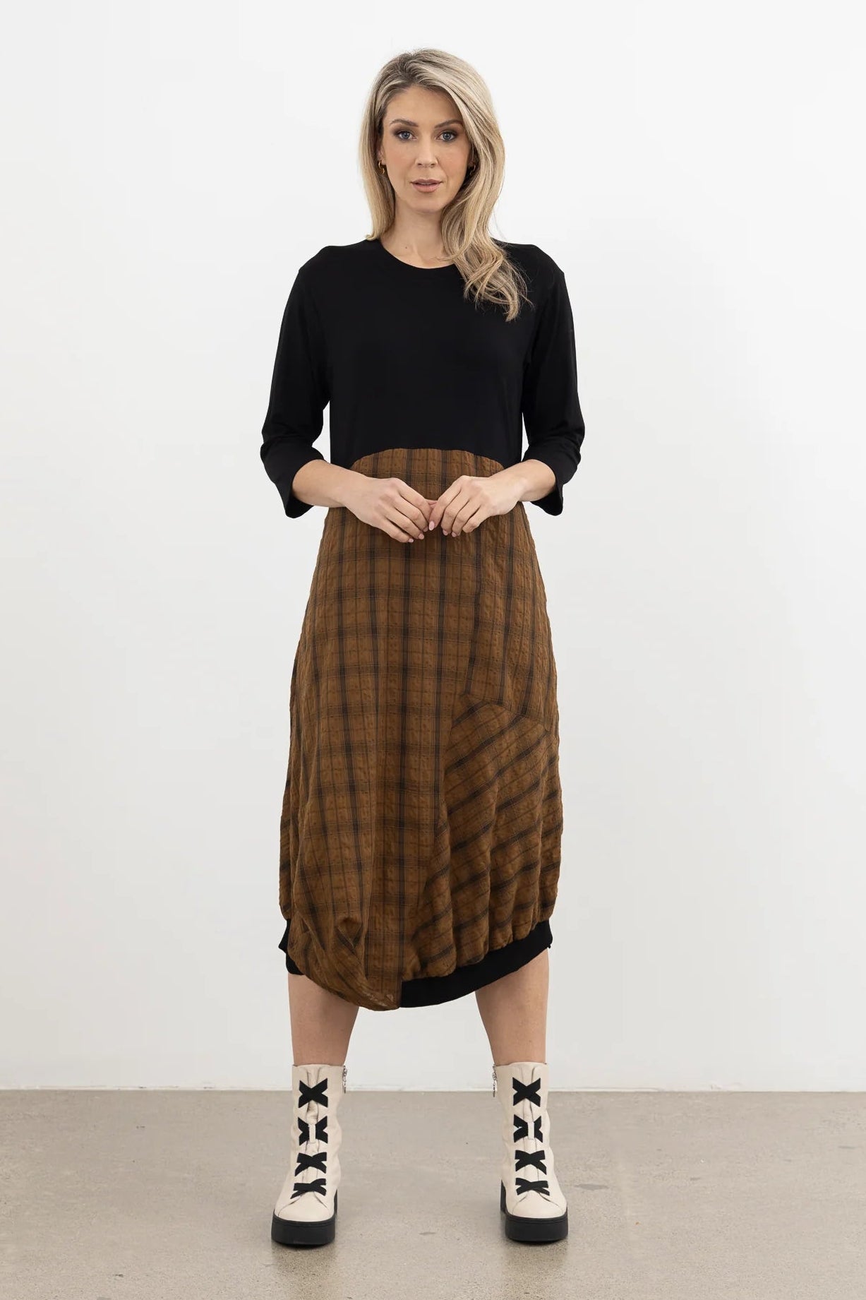 STYLE X LAB OVERCAST DRESS LINED - TAN - THE VOGUE STORE