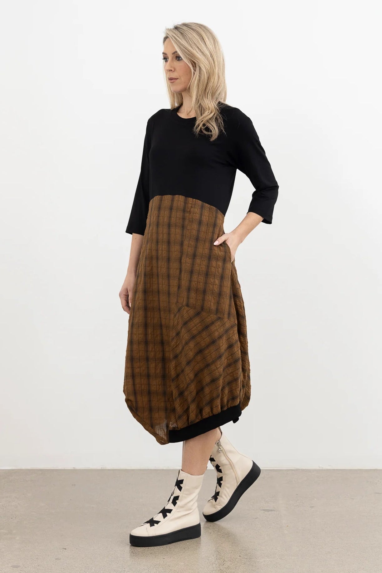 STYLE X LAB OVERCAST DRESS LINED - TAN - THE VOGUE STORE