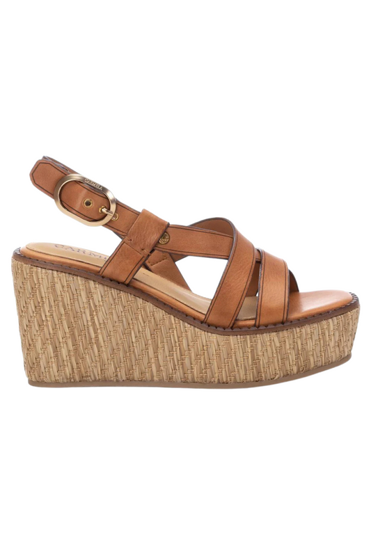 CARMELA WEDGE - CAMEL - THE VOGUE STORE