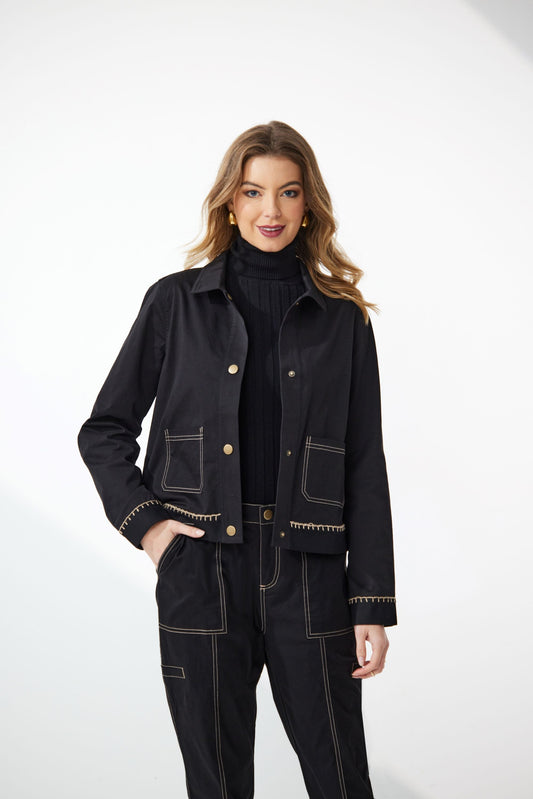 NEWPORT FORT JACKET - BLACK - THE VOGUE STORE