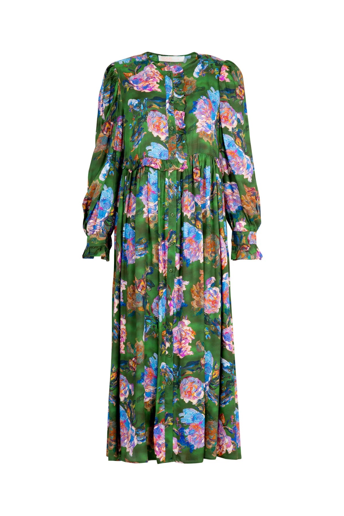 COOP FLORAL FLAIR DRESS - GREEN - THE VOGUE STORE