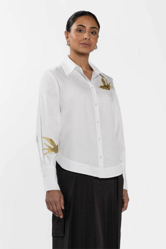 REPERTOIRE SEBASTIAN SHIRT - WHITE - THE VOGUE STORE
