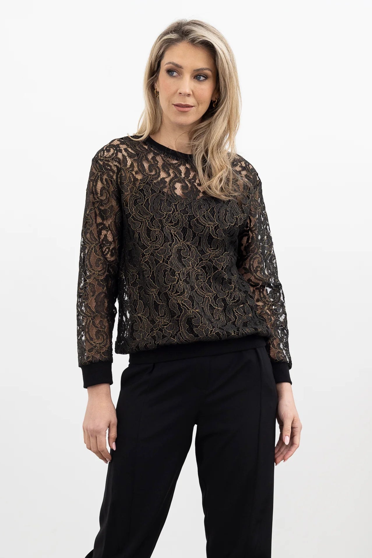 STYLE X LAB STORMY CHIC TOP GOLD LACE - THE VOGUE STORE
