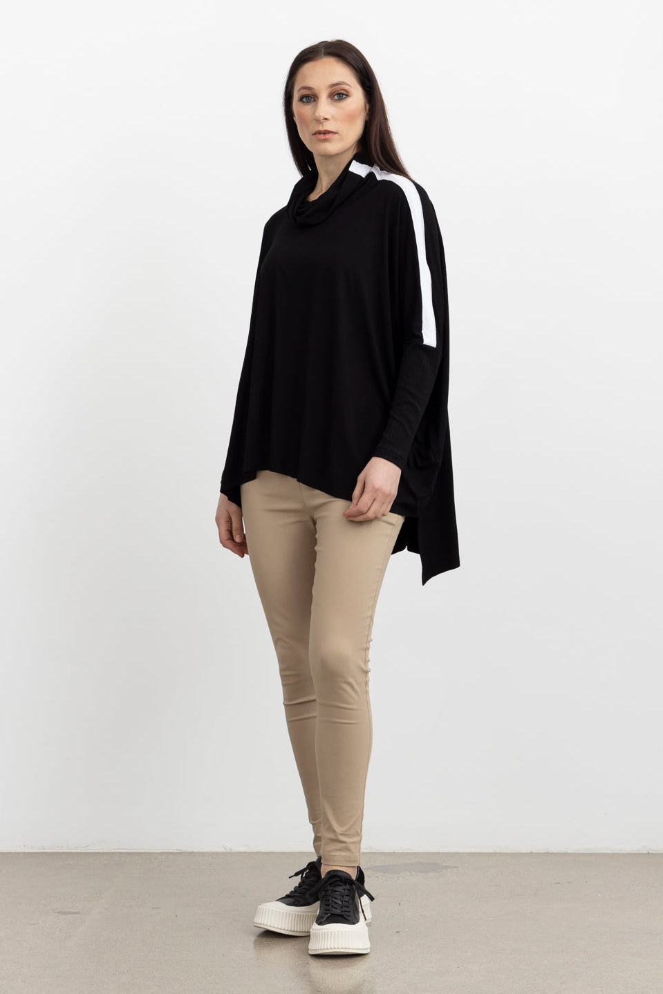 STYLE X LAB STREET POLO TOP - BLACK - THE VOGUE STORE