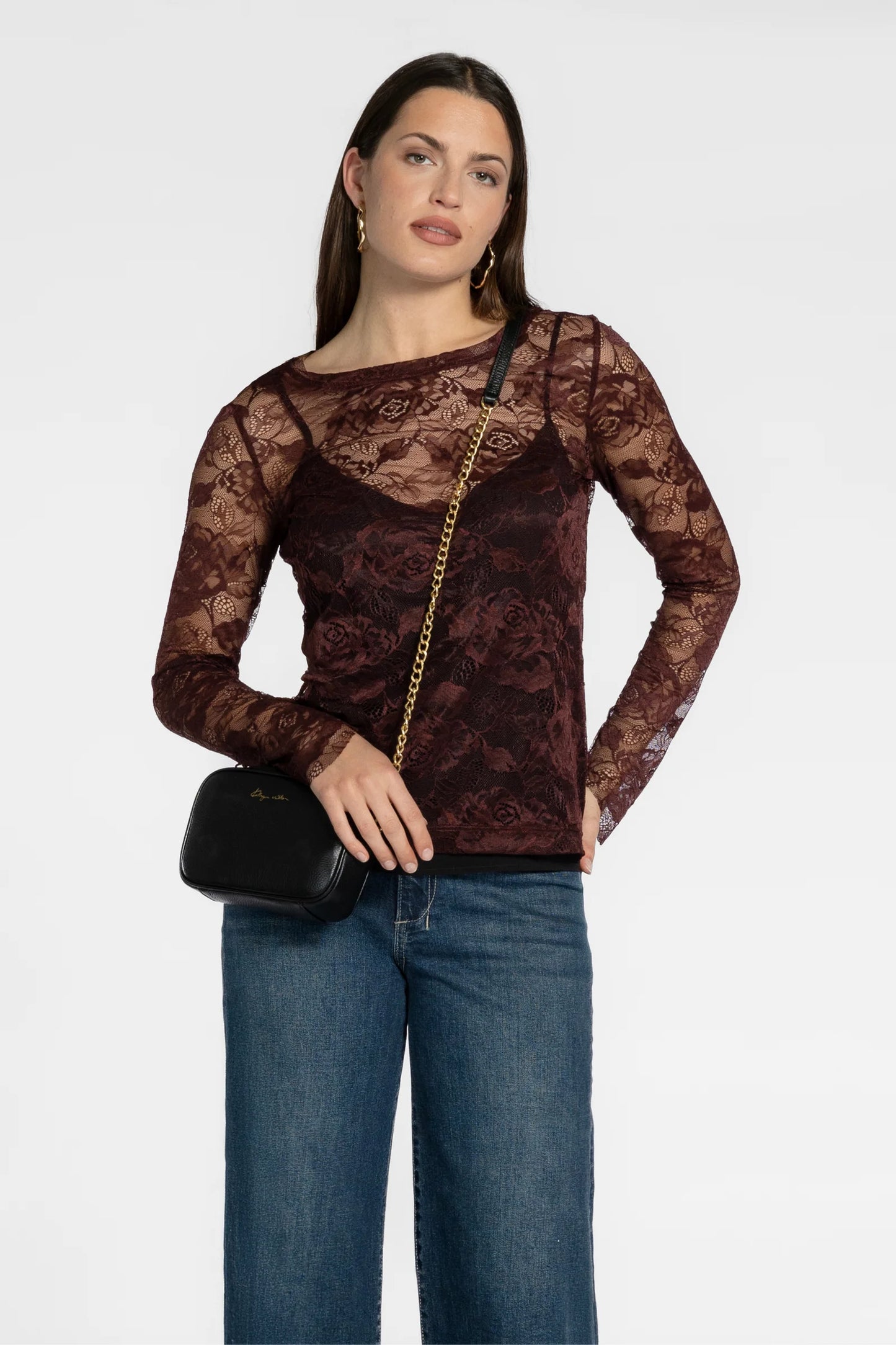 REPERTOIRE SYRAH TOP - RAISIN- THE VOGUE STORE