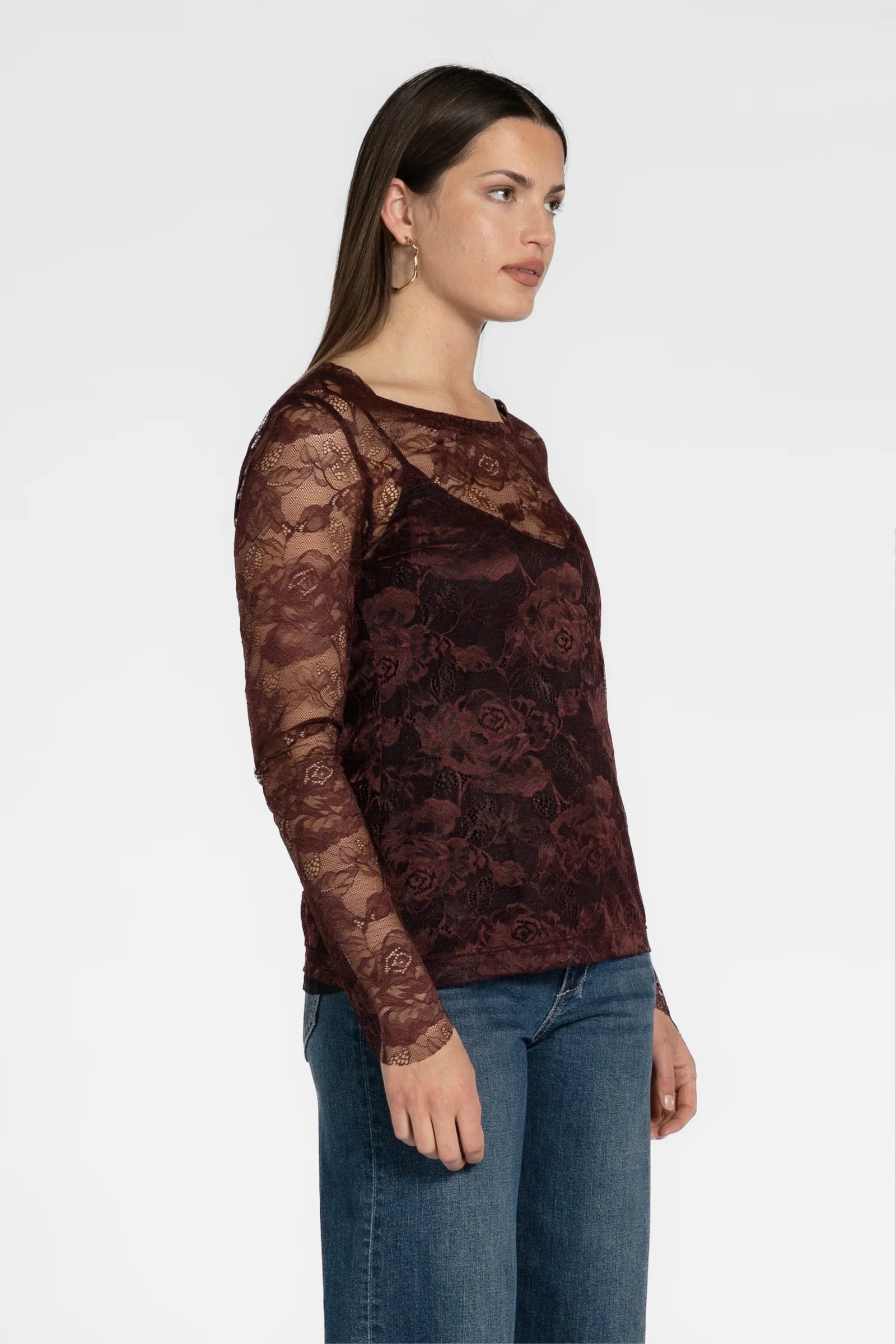 REPERTOIRE SYRAH TOP - RAISIN- THE VOGUE STORE
