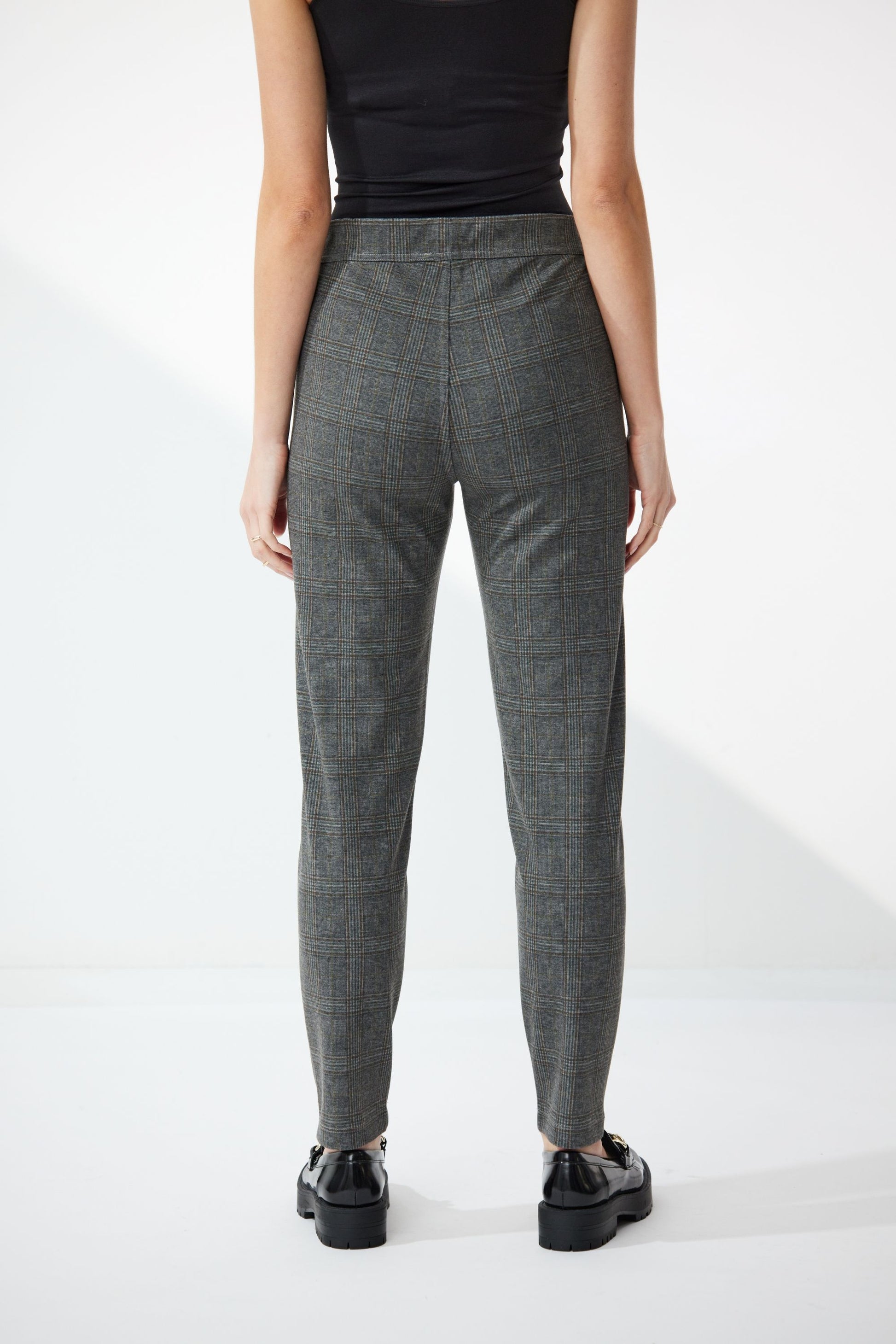 NEWPORT OWEN PONTI PANT - TOFFEE CHECK - THE VOGUE STORE