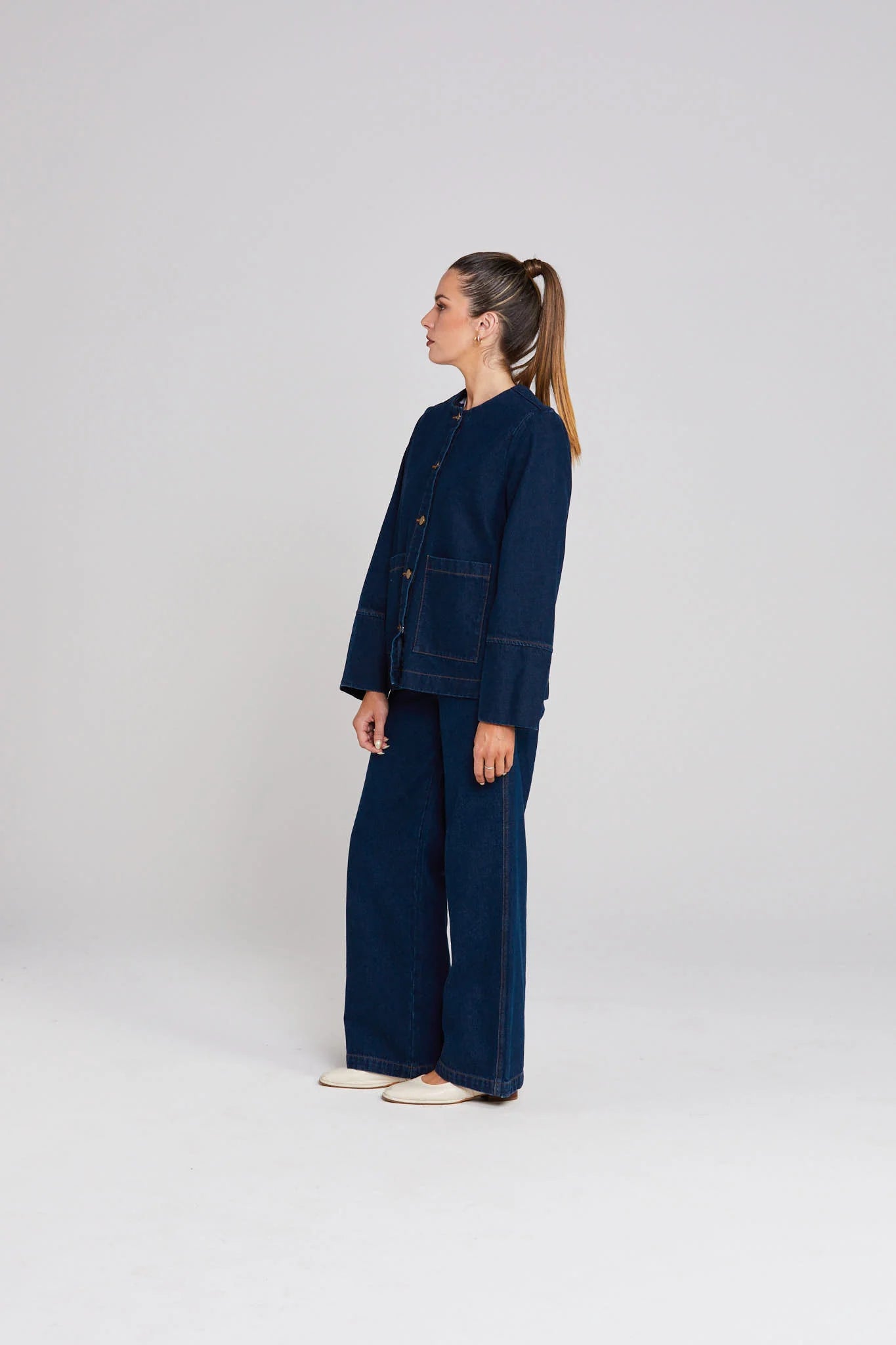 THING THING EMBARK DENIM SHACKET - INDIGO - THE VOGUE STORE