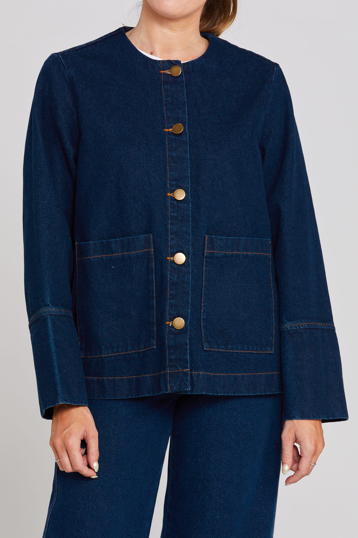 THING THING EMBARK DENIM SHACKET - INDIGO - THE VOGUE STORE