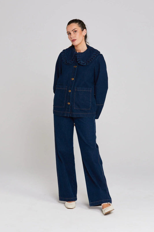THING THING EMBARK DENIM SHACKET - INDIGO - THE VOGUE STORE