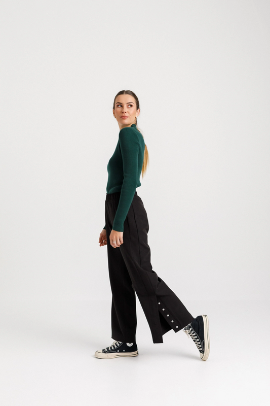 THING THING SNAPPIE PANT - BLACK - THE VOGUE STORE