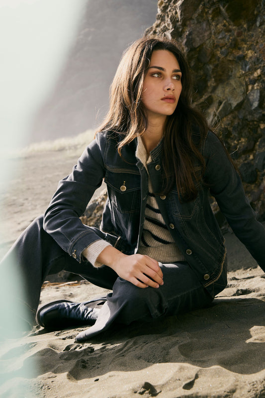LANIA CHROME JACKET - CHARCOAL - THE VOGUE STORE