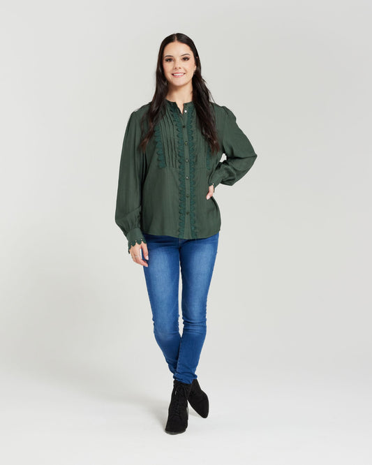 SEDUCE ABIGAIL TOP - FORREST GREEN - THE VOGUE STORE