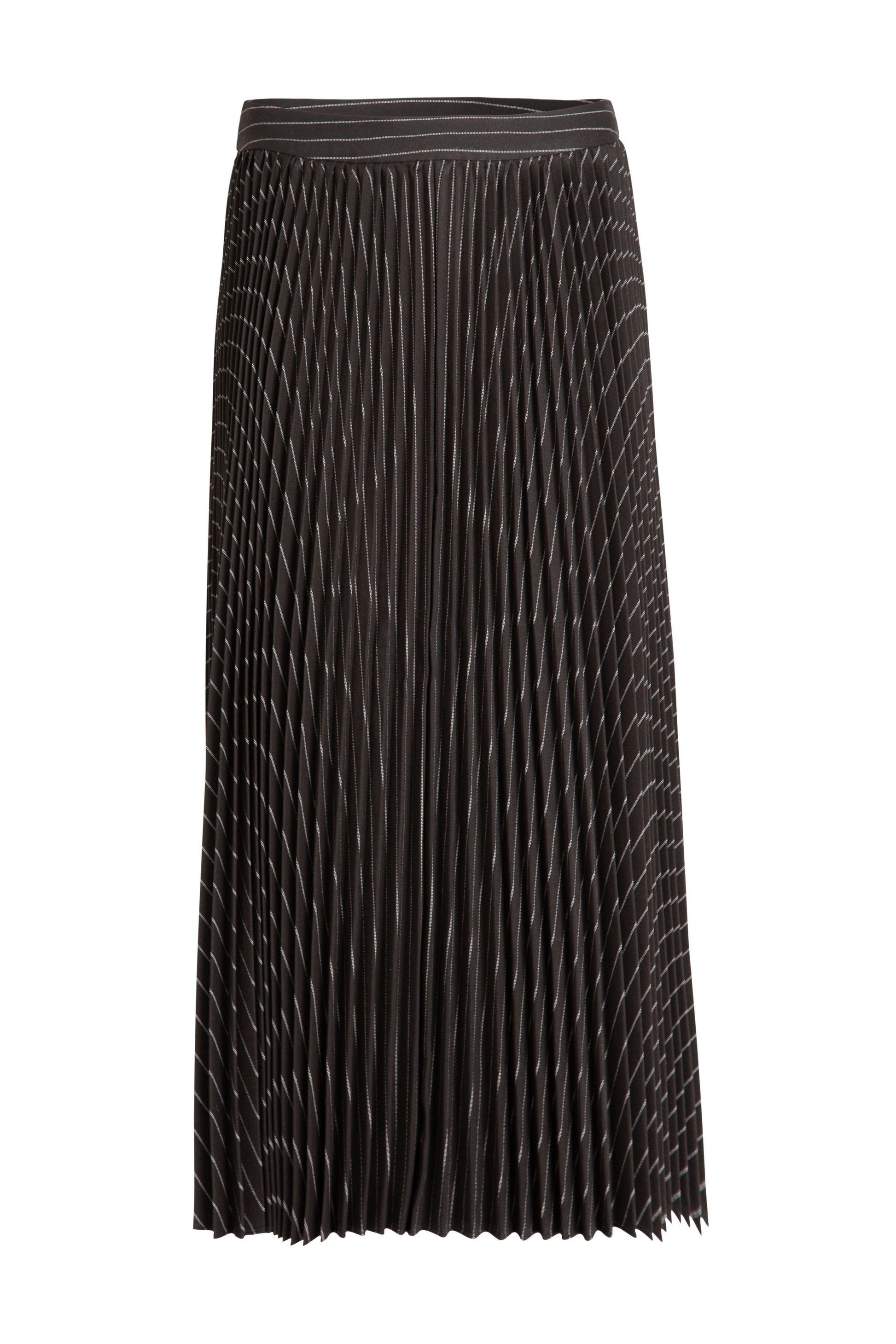 COOPER TAKE A PLEAT SKIRT - BLACK PINSTRIPE - THE VOGUE STORE