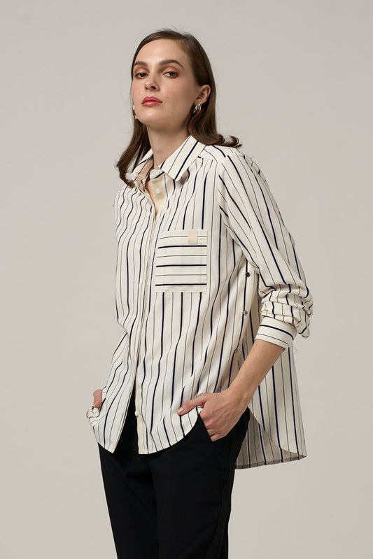 MADLY SWEETLY MI5 SHIRT - NAVY - THE VOGUE STORE