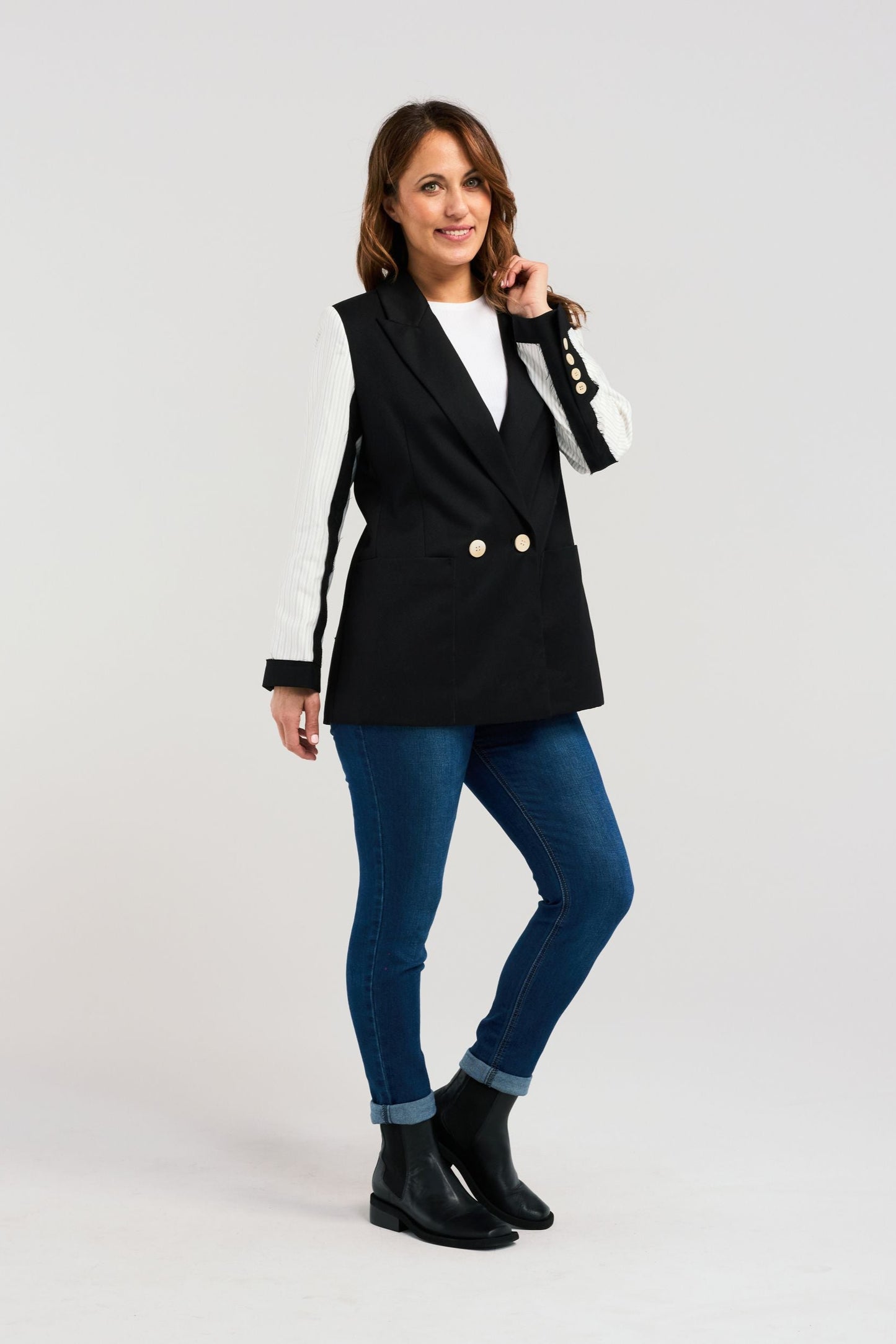 ZAFINA LOGAN BLAZER - BLACK - THE VOGUE STORE