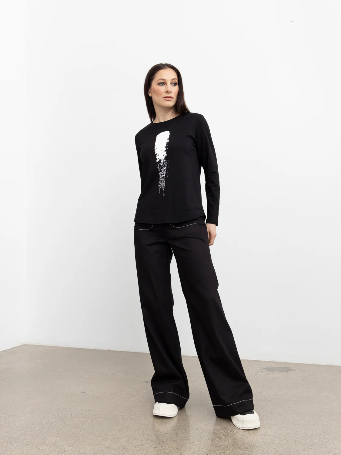 STYLE XLAB BRUSH STROKE JEAN - BLACK/WHITE - THE VOGUE STORE