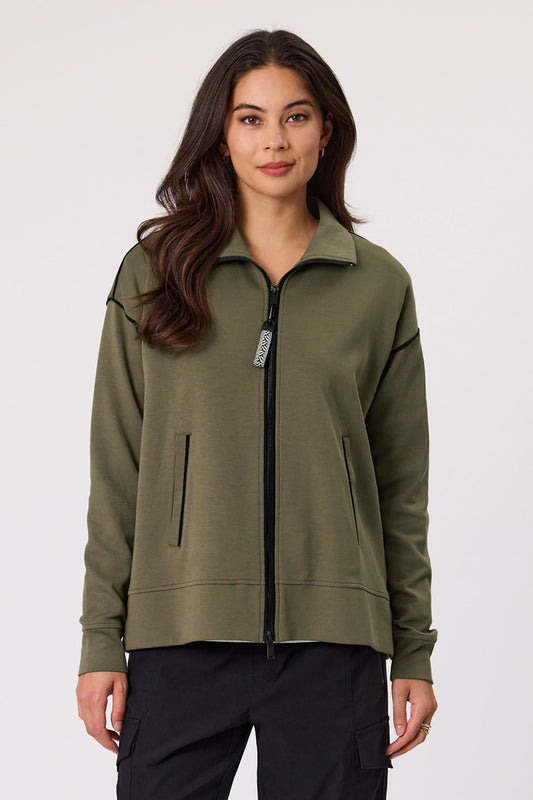 DESIGN NATION BASELINE JACKET - KHAKI - THE VOGUE STORE