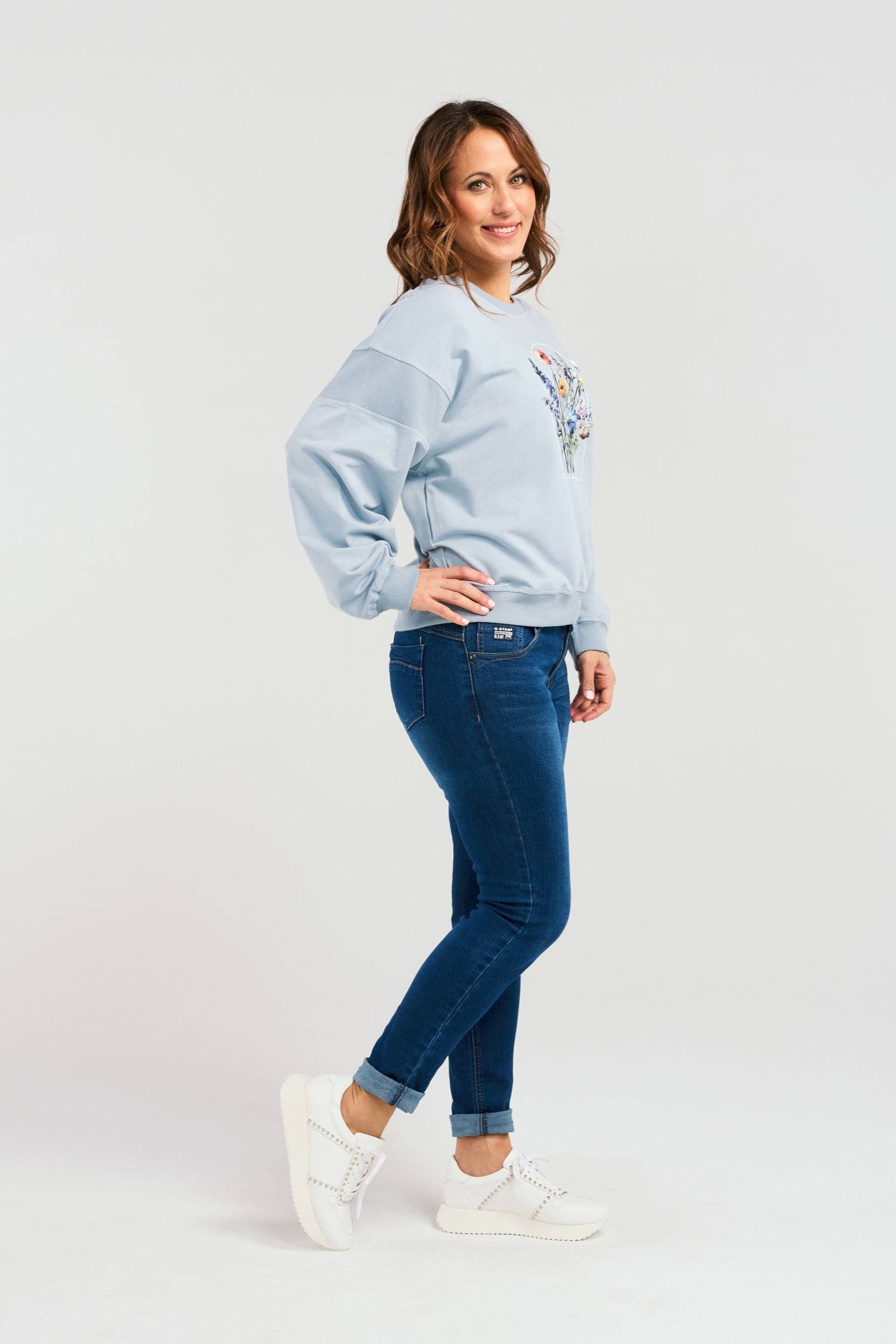 ZAFINA LIVIA SWEAT - PALE BLUE - THE VOGUE STORE 