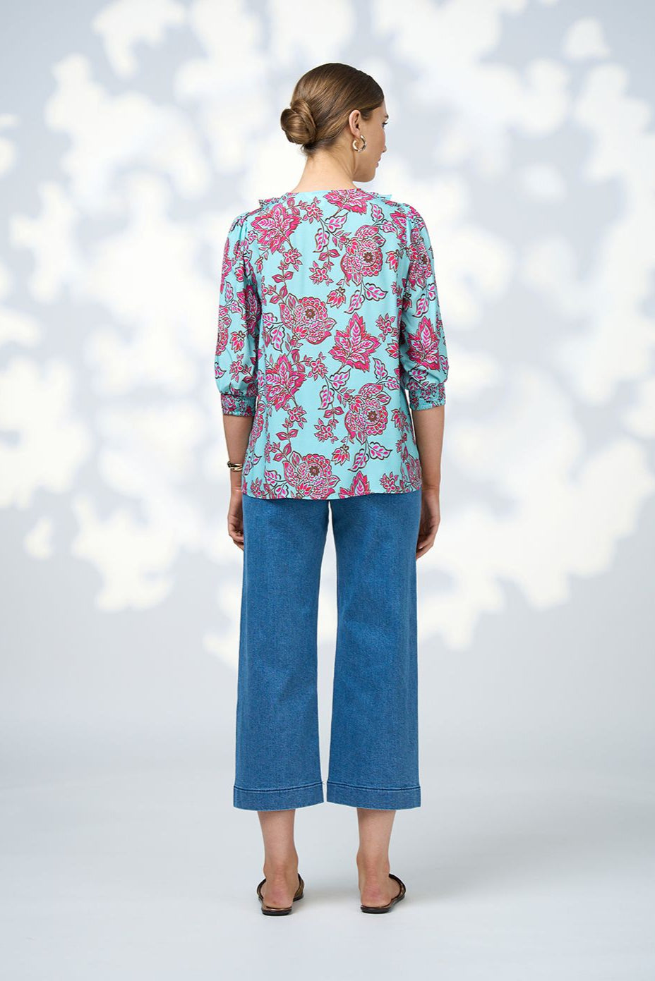 LOOBIES STORY INDIE BLOUSE - TIFFANY BLUE MULTI - THE VOGUE STORE