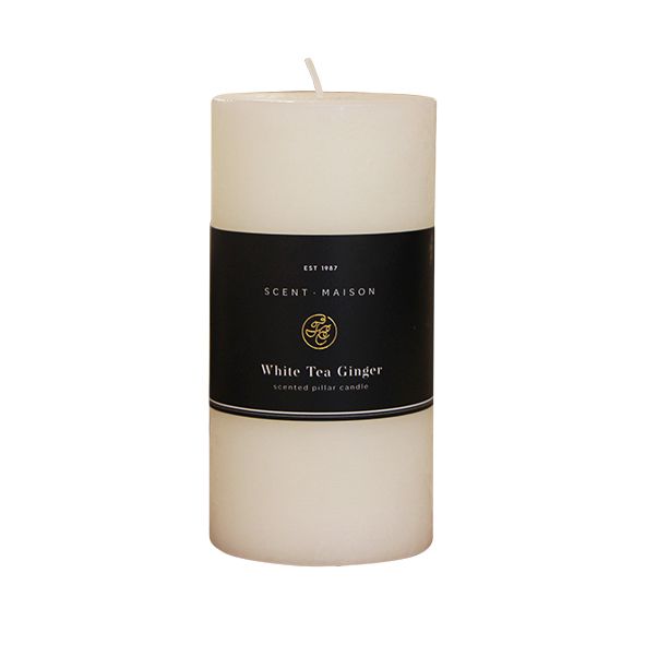 FRENCH COUNTRY MAISON PILLAR CANDLE - WHITE TEA & GINGER 3X6"