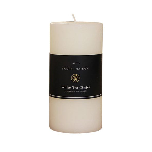 FRENCH COUNTRY MAISON PILLAR CANDLE - WHITE TEA & GINGER 3X6"