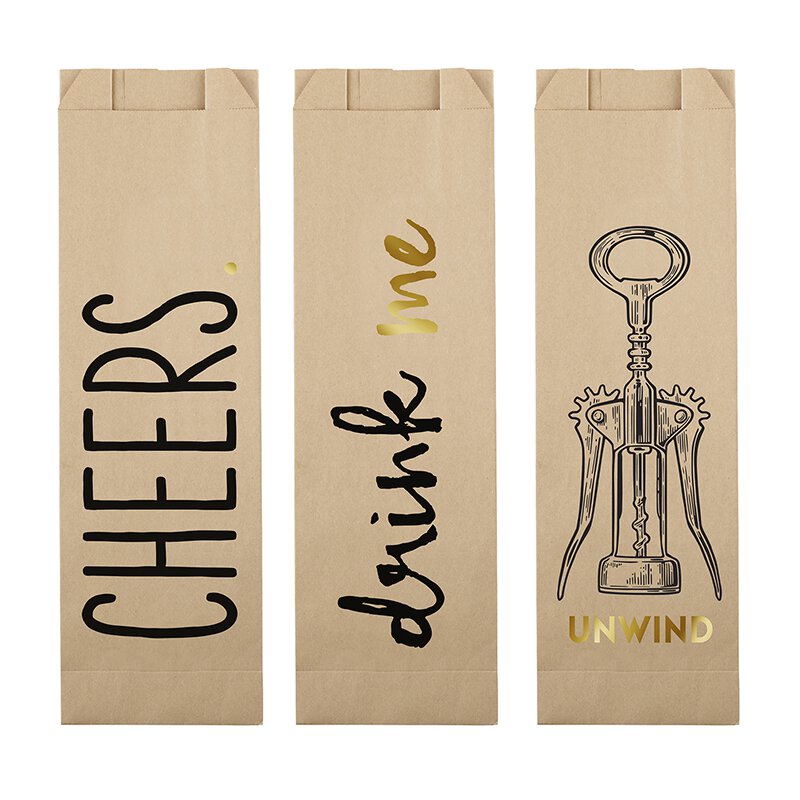 ARTISANAL PAPER WINE BAGS - 6 ASSORTED