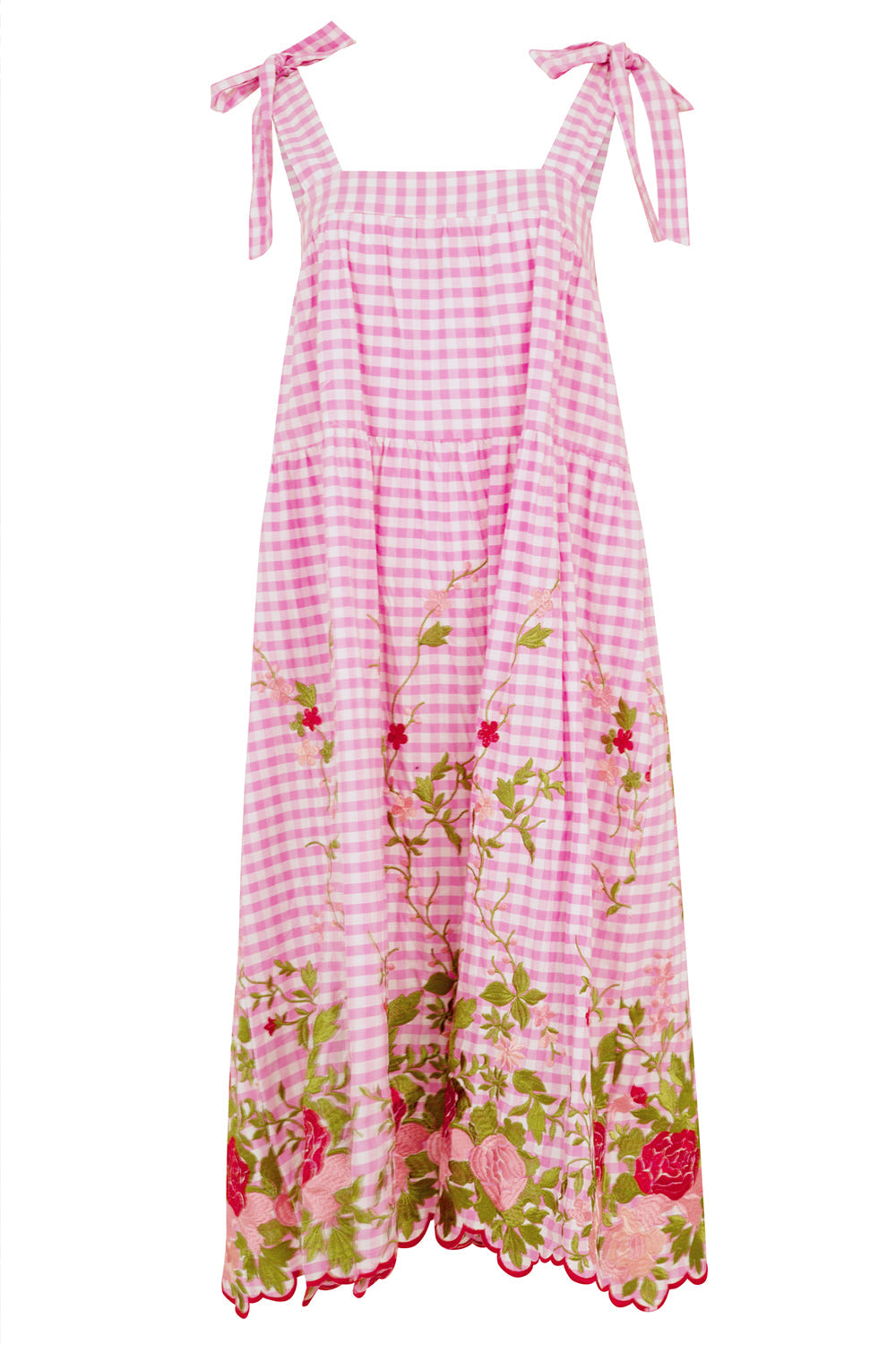 CURATE STRAP HAPPY DRESS - PINK CHECK